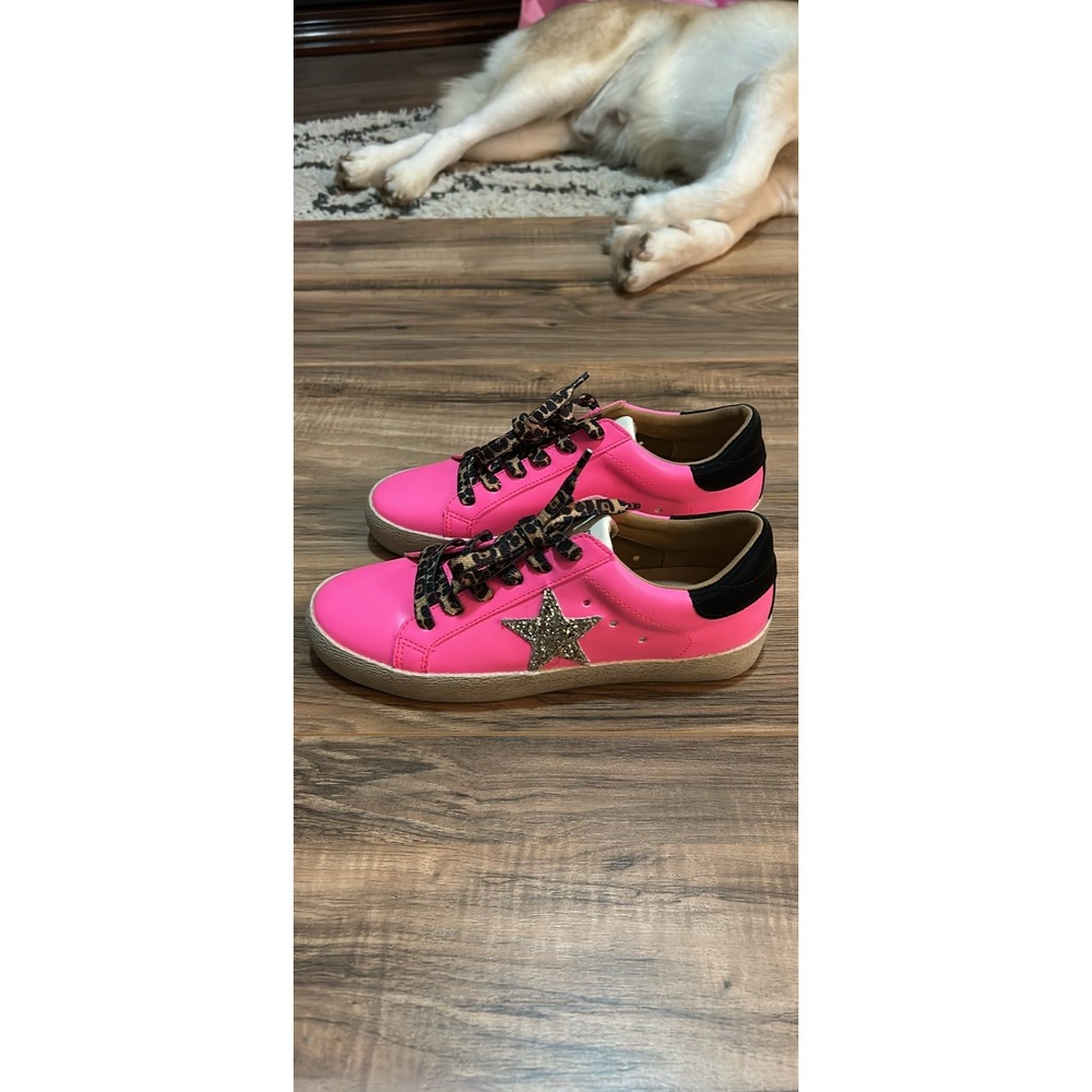 Mi.iM Skylar Rubber Sole Lace-up Glitter Suede Leather Star Sneakers‎